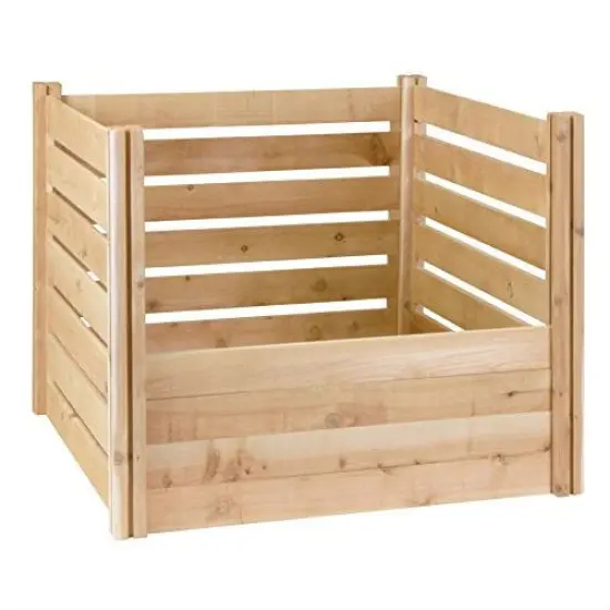 Natural Cedar Wooden 174-Gallon Outdoor Compost Bin with 23 cu. ft. Capacity {3}
