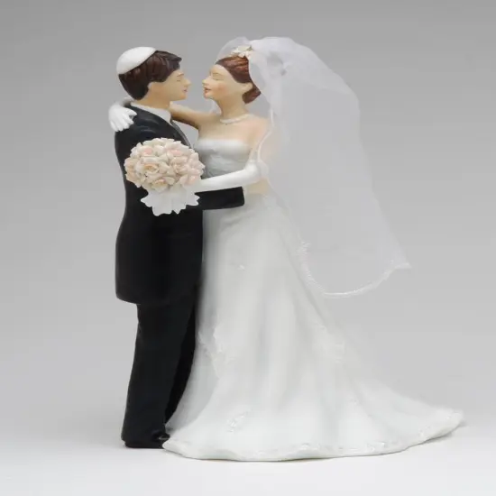 Ceramic Jewish Bride and Groom Figurine, Jewish Wedding Decor Gift, Jewish Home Decor {3}