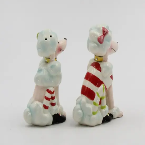 Ceramic Poodle Dogs Christmas Decor Salt and Pepper Shakers, Home D&eacute;cor, Gift for Her, Mom, Kitchen D&eacute;cor, Dog Lover Gift, Pet Loss Gift {6}