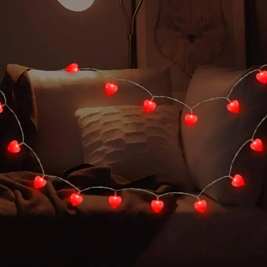 Red Heart String Lights, 8.5FT Outdoor Valentine Decoration {3}