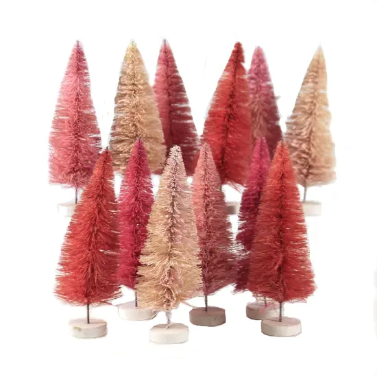 Cody Foster 6.0 Inch Pink Hue Trees Christmas Decorative Tree Set , Christmas Decor Bottle Brush Valentine's Day {2}