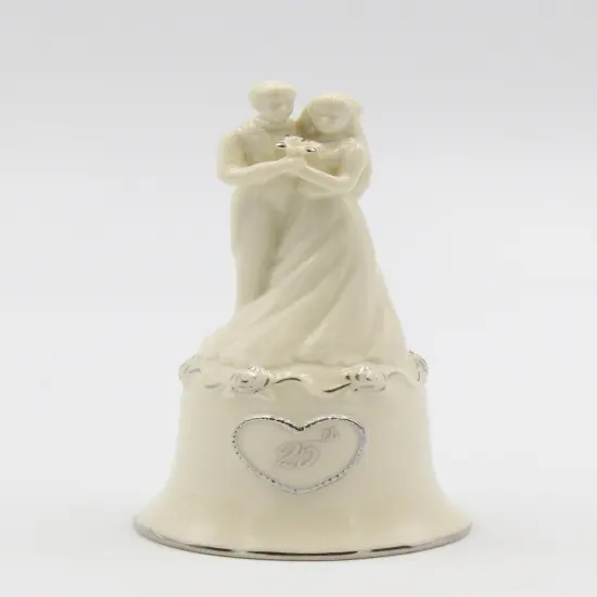 Ceramic 25th Anniversary Wedding Couple Bell, Wedding D&eacute;cor or Gift, Anniversary D&eacute;cor or Gift, Home D&eacute;cor, Vanity Decor {2}