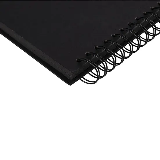 8x8 Hardcover Scrapbook - Blank Wedding Guest Book, DIY Photo Album, Black Spiral Bound Cardboard Cover Sketchbook for Kids Craft, Diary Journal - Square - 40 Sheets {6}