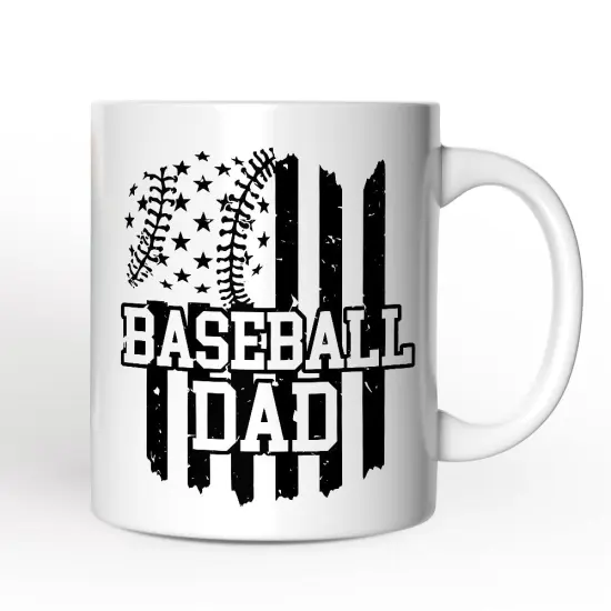 Baseball Dad Mug, Patriotic Gift for Sports Fathers {4}