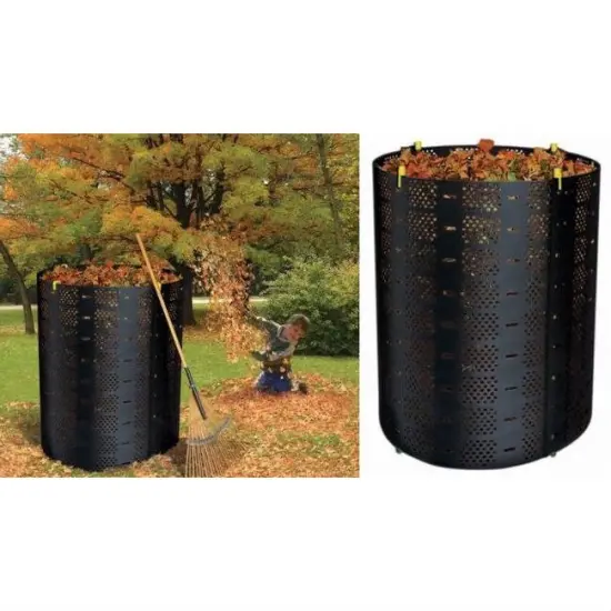 Black Plastic Expandable Compost Bin with 216 Gallon Capacity and Ventilated Design {2}