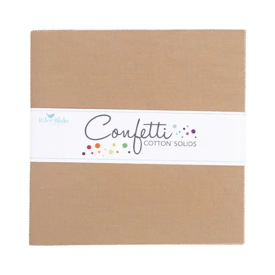 Confetti Cotton 10" Square Pack (Layer Cake / 10" Stacker) in Pebble byfor Riley Blake (10-120-PEBBLE-42) {1}