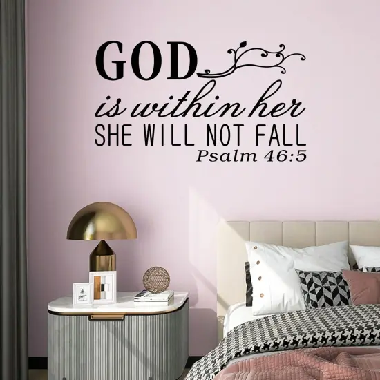 Bible Verse Wall Decals, God Wall Decals, Quotes Christian Religious Family -28"X16" {1}