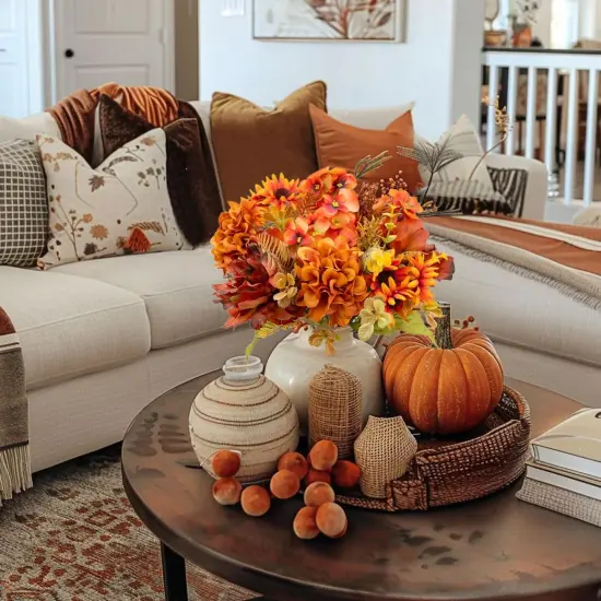 2 Pcs Fall Flowers Artificial Floral Arrangement {4}