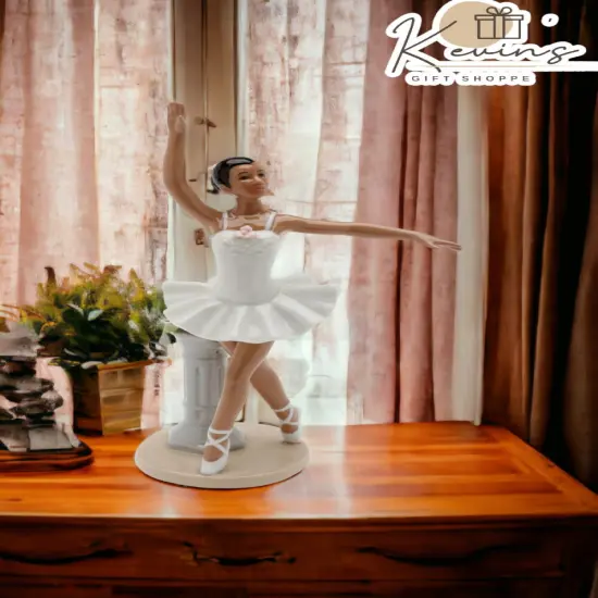 Ceramic African American Ballerina In A White Dress, Home D&eacute;cor, Gift for Her, Gift for Daughter, Gift for Ballerina Dancer {2}