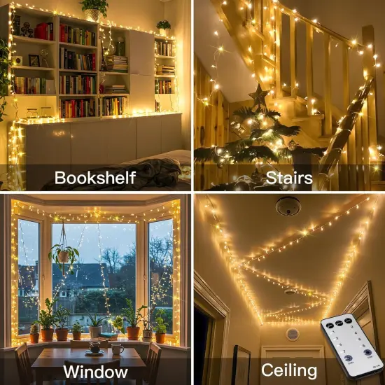 Indoor String Lights with Remote - 33FT 100 LED (Warm White) {3}