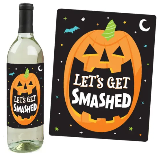 Big Dot of Happiness Here for the Boos Wine Labels, Ghost Halloween Party Decorations for Women & Men, Halloween Wine Bottle Label Stickers - Set of 4 {3}