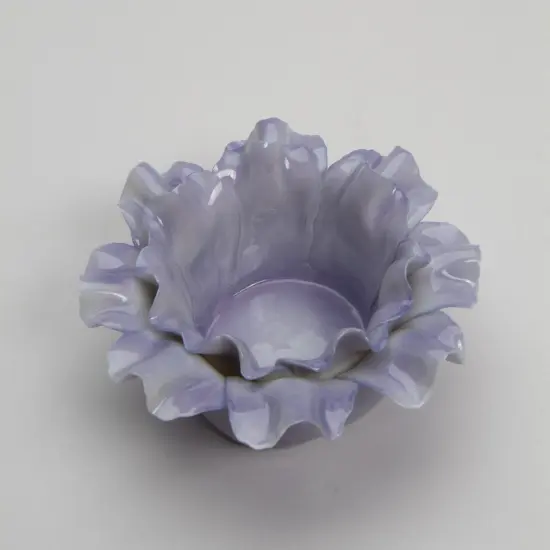 Ceramic Purple Flower Candle Holder, Home D&eacute;cor, Gift for Her, Gift for Mom, Bathroom D&eacute;cor, Vanity D&eacute;cor, Wedding Table Decor {2}