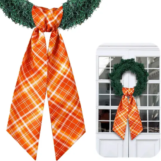 Wreath Sash for Front Door Wreath Satin Sash for Embroidery Monogram Garland Ribbon Accessories Xmas Party Yard Doorway Indoor Outdoor Wall(Autumn) {1}