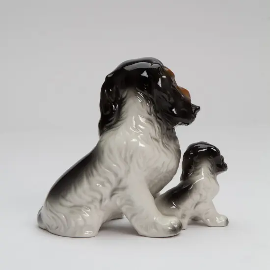 Ceramic Black and White Cocker Spaniel Dog with Puppy Figurine, Gift for Her, Gift for Mom, Kitchen D&eacute;cor, Dog Lover Gift, Pet Loss Gift {3}
