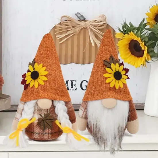 2 PCS Autumn Gnomes Fall Tiered Tray Decor {1}