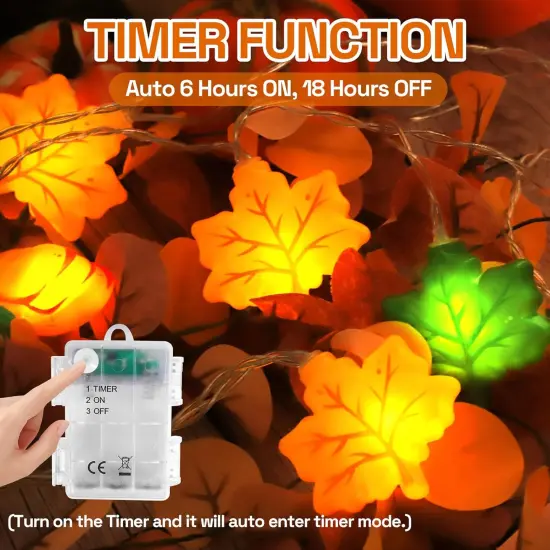 3D Acorn Pumpkin Maple Leaf String Lights {2}