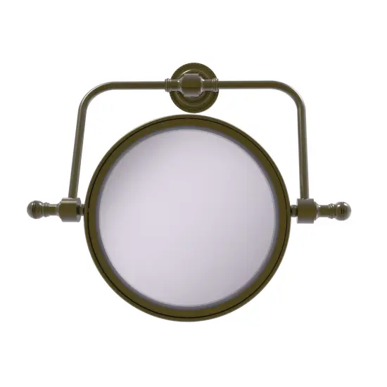 Retro Dot Collection Wall Mounted Swivel Make-Up Mirror 8 Inch Diameter With 3X Magnification - Rdm-4/3X-Abr {1}