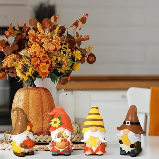 4 Pcs Fall Gnomes D&eacute;co Tabletop Decorations - Harvest Style {3}
