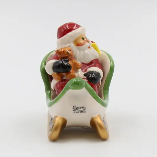 Ceramic Christmas Santa Sitting On Sleigh Salt & Pepper Shakers, Home Décor, Gift for Her, Gift for Mom, Kitchen Décor, Christmas Décor {3}