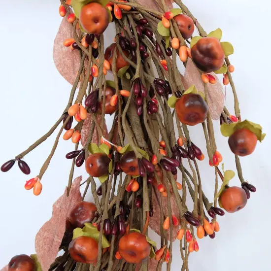 2 Pack - Mini Pumpkin Pip Berry Wreath for Front Door 12 inches {4}