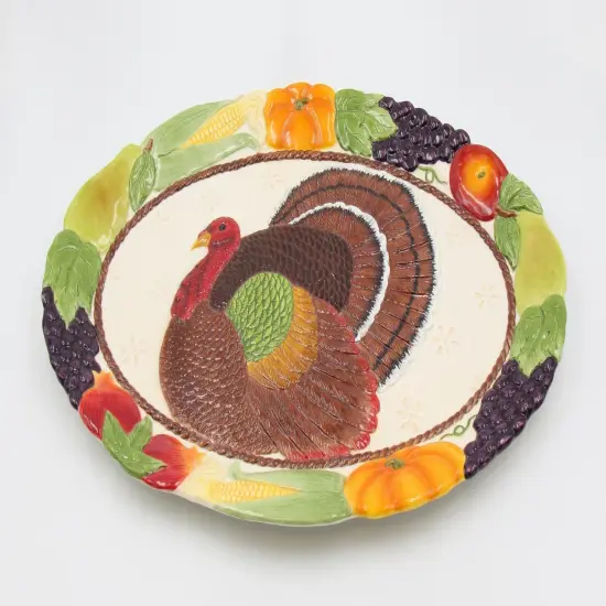Ceramic Thanksgiving Turkey Platter, Home D&eacute;cor, Gift for Her, Gift for Mom, Kitchen D&eacute;cor, Fall D&eacute;cor, Thanksgiving D&eacute;cor {3}