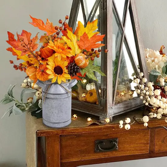 Fall Floral Arrangement in Vintage Can {3}