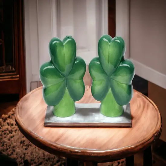 Ceramic Saint Patrick's Day Shamrock Salt and Pepper, Home D&eacute;cor, Gift for Her, Gift for Mom, Kitchen D&eacute;cor, Irish Saint Patrick&rsquo;s Day Decor {1}