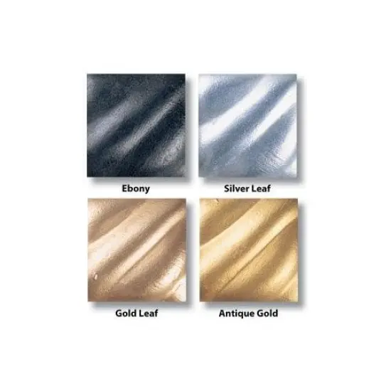 Amaco Rub 'N Buff Wax Metallic Finish, 4 Color Assortment (Silver Leaf, Antique Gold, Gold Leaf, Ebony) {3}