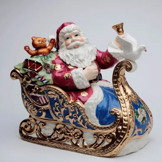 Ceramic Christmas Fantasia Santa Cookie Jar, Home D&eacute;cor, Gift for Her, Gift for Mom, Kitchen D&eacute;cor, Christmas D&eacute;cor {3}