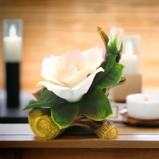 Ceramic Peace Rose Figurine, Home D&eacute;cor, Gift for Her, Gift for Mom, Nature Lover Gift {1}