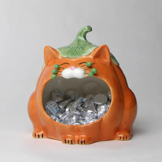 Ceramic Whisker Pumpkin Cat Candy Bowl or Key Holder, Home D&eacute;cor, Gift for Her, Gift for Mom, Kitchen D&eacute;cor, Fall D&eacute;cor, Halloween D&eacute;cor {5}
