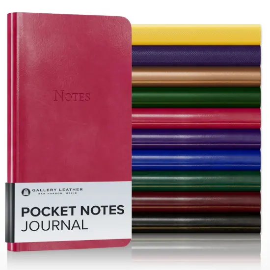 Pocket Notes Leather Journal by Gallery Leather - 6"x3.25" Acadia Wild Rose {1}