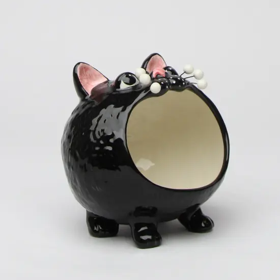 Ceramic Halloween Decor Black Cat Candy Bowl or Key Holder, Home D&eacute;cor, Gift for Her, Mom, Kitchen D&eacute;cor, Cat Lovers Gift, Pet Loss Gift {3}