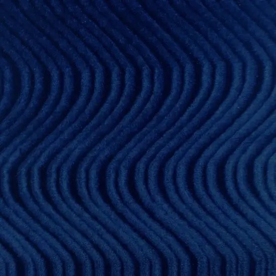 1 Yard Swirl Velvet Flocking Fabric for Upholstery Home Decor Drapery Crafts 58/60" Width Navy Blue {1}