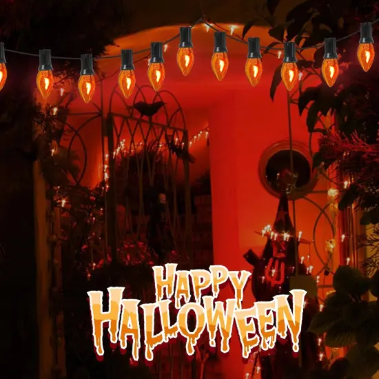 C7 Flicker Flame Orange Bulb {4}