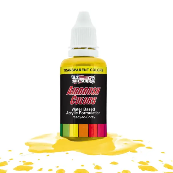 Bright Yellow, Transparent Acrylic Airbrush Paint, 1 oz. {1}