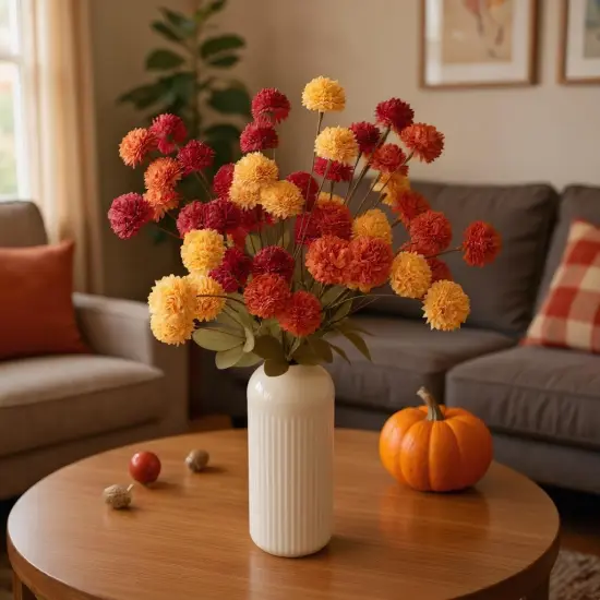 12 Pcs Kiku Flowers Fall Flowers Arrangement Table {3}