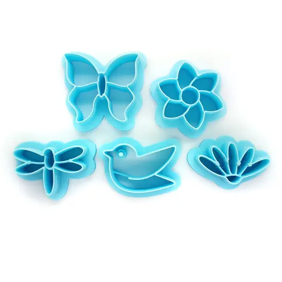Spring Clay Cutter Bundle, 5 pc, Dragonfly Butterfly & Flowers, Adorabilities {1}