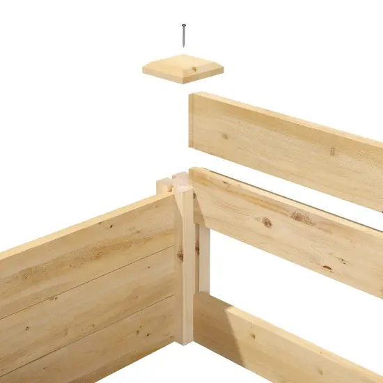 Natural Pine Wood 4x8 Raised Garden Bed with Dovetail Joints {3}