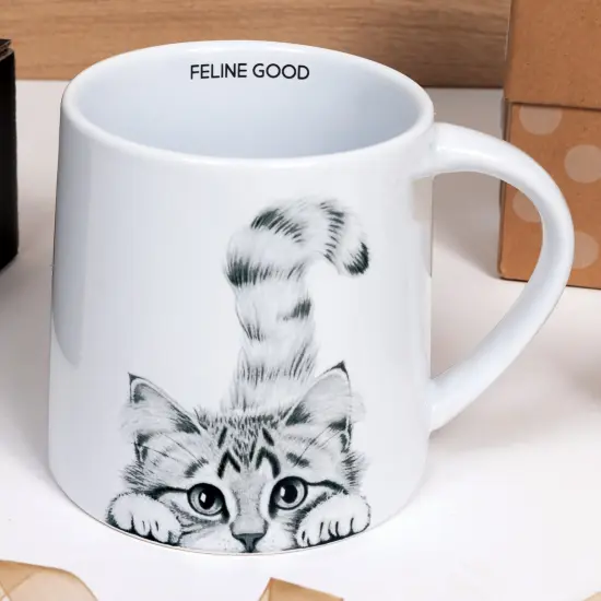Collections Etc Adorable Feline Good Cat Stoneware 17 oz. mug {1}