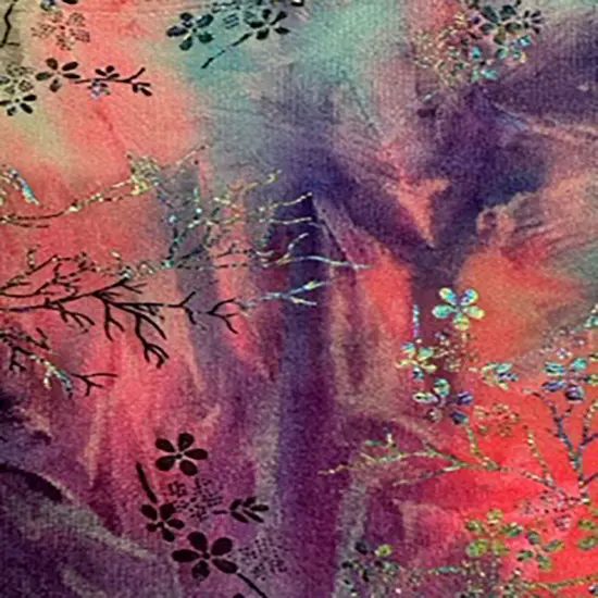 1 Yard Tie Dye Stretch Velvet Early Spring Foil Fabric 60 Inches Width Pink Lilac Blue {7}