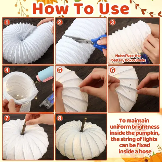 6 Pack DIY Pumpkin Lights 6 Inch Fall {2}