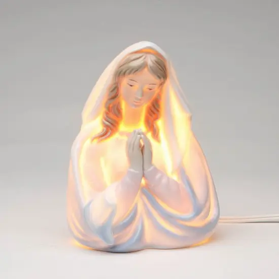 Hand Painted Ceramic Praying Madonna Night Light, Home D&eacute;cor, Religious D&eacute;cor, Religious Gift, Church D&eacute;cor, Baptism Gift {2}