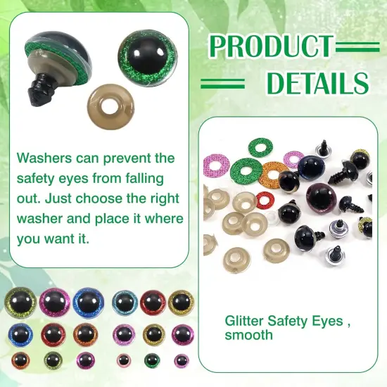 120pcs Glitter Plastic Safety Eyes {3}