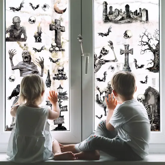 8 Sheet Large Halloween Window Clings Sticker {3}
