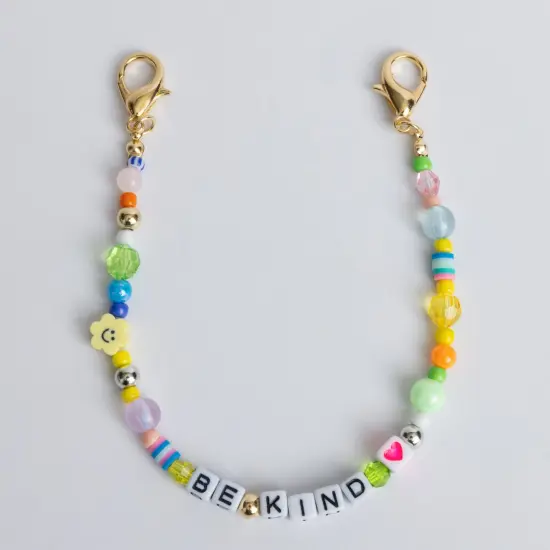 Be Kind Clip on Beaded Bag Chain 10" {1}