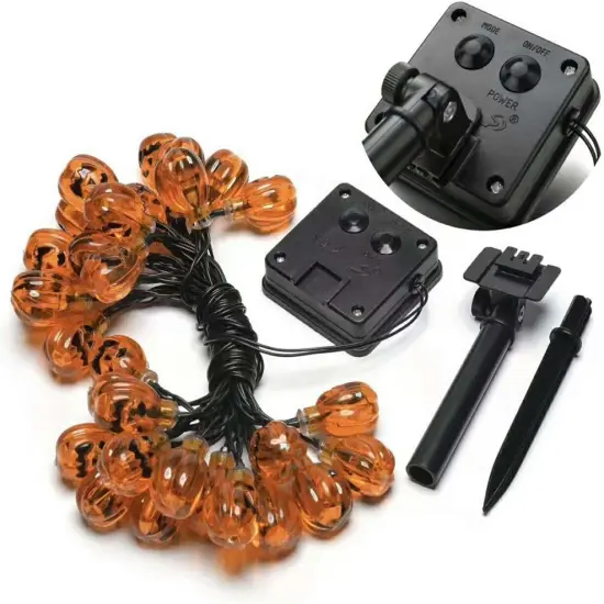 Solar Pumpkin String Lights - 30 LED Pumpkin Lights {5}