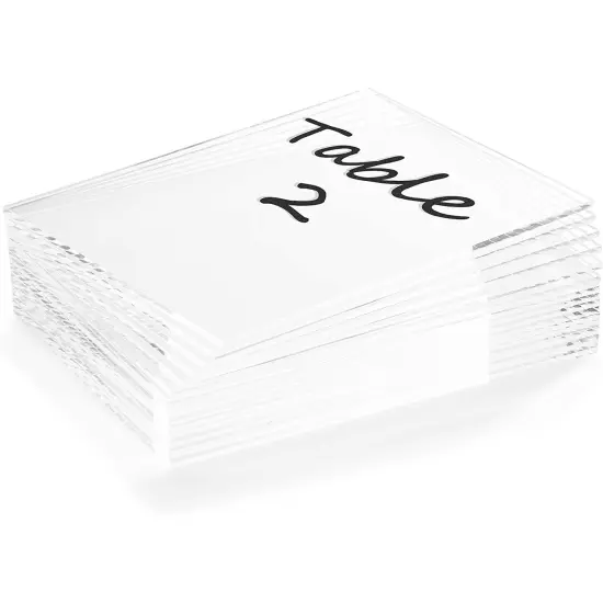 Clear Acrylic Place Cards for Weddings, Table Seating Card (5x7 In, 20 Pack) {3}