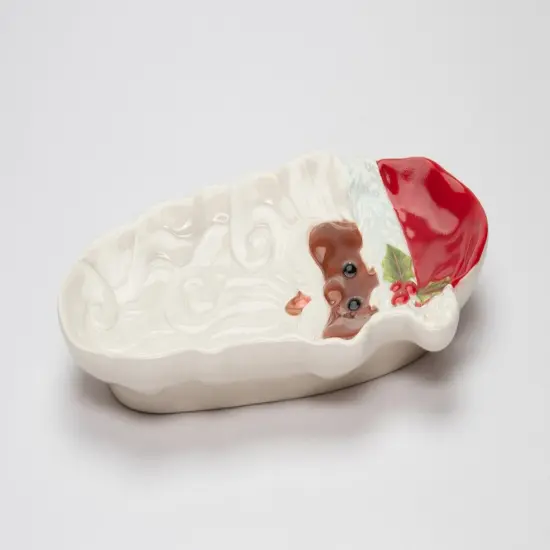 Ceramic African American Santa Dessert Tray, Home D&eacute;cor, Gift for Her, Gift for Mom, Kitchen D&eacute;cor, Christmas D&eacute;cor {4}
