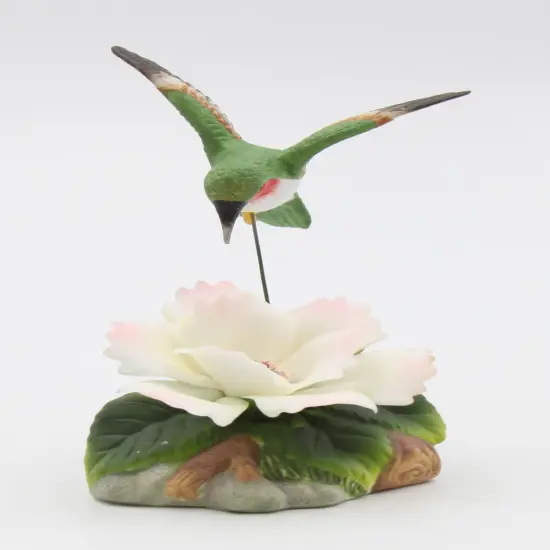 Ceramic Hummingbird with Camellia Flower Figurine, Home Décor, Gift for Her, Gift for Mom, Kitchen Décor, Birdwatcher Gift {5}